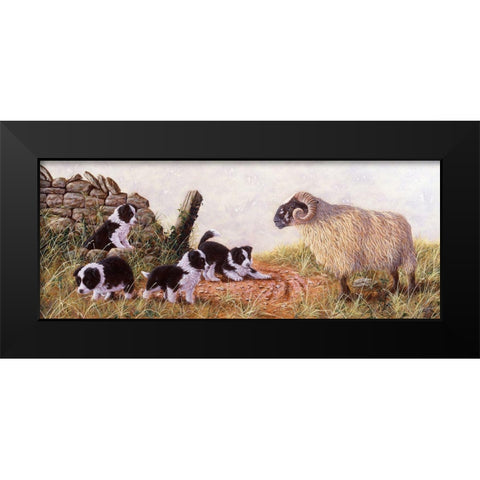 Js66-A Black Modern Wood Framed Art Print by Silver, John