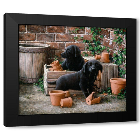 Js36-A Black Modern Wood Framed Art Print by Silver, John