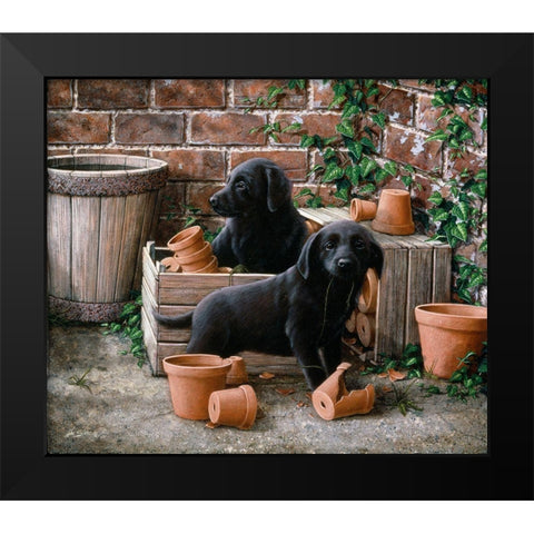 Js36-A Black Modern Wood Framed Art Print by Silver, John