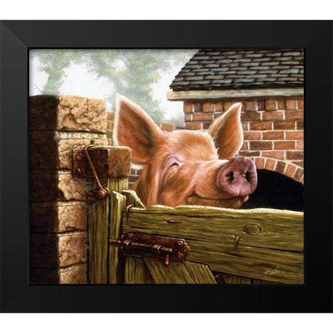 Js39-C Black Modern Wood Framed Art Print by Silver, John