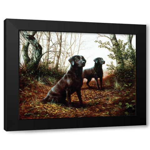 Js25-C Black Modern Wood Framed Art Print with Double Matting by Silver, John