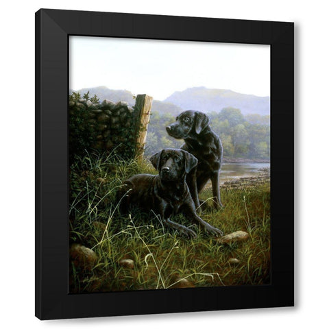 Country Companions Black Modern Wood Framed Art Print with Double Matting by Silver, John
