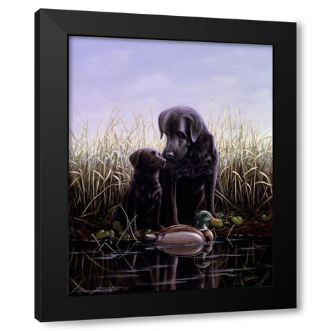 Js37-C Black Modern Wood Framed Art Print with Double Matting by Silver, John