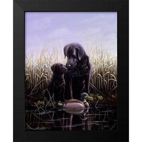 Js37-C Black Modern Wood Framed Art Print by Silver, John