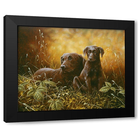 Js26-C Black Modern Wood Framed Art Print with Double Matting by Silver, John