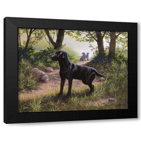 Js38-C Black Modern Wood Framed Art Print by Silver, John