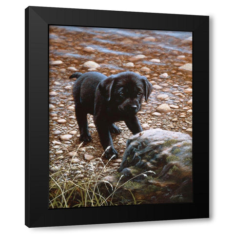 Js47-C Black Modern Wood Framed Art Print with Double Matting by Silver, John