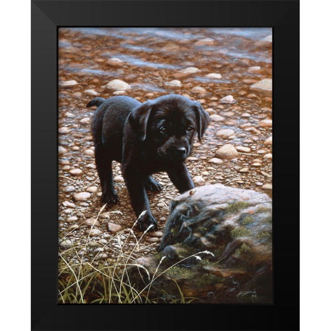 Js47-C Black Modern Wood Framed Art Print by Silver, John