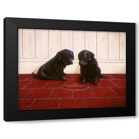 Js50-C Black Modern Wood Framed Art Print with Double Matting by Silver, John