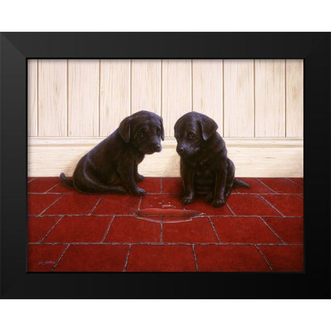 Js50-C Black Modern Wood Framed Art Print by Silver, John