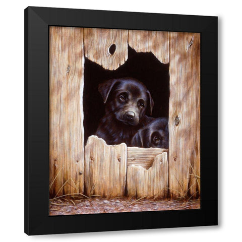 Js51-C Black Modern Wood Framed Art Print with Double Matting by Silver, John