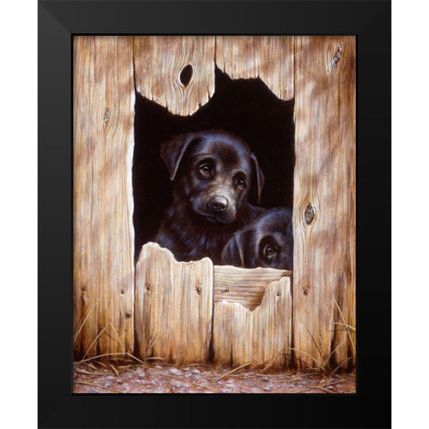 Js51-C Black Modern Wood Framed Art Print by Silver, John