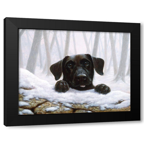 Js52-C Black Modern Wood Framed Art Print by Silver, John