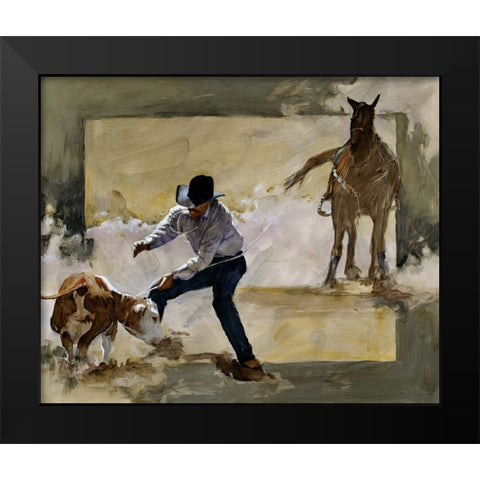 Gotcha! Black Modern Wood Framed Art Print by Knauf, J.E.