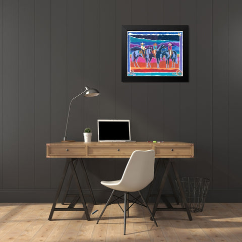 Three Cowgirls Black Modern Wood Framed Art Print by Bryant, Kristin