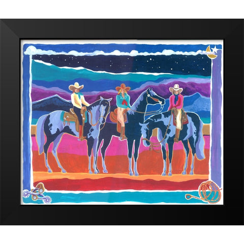 Three Cowgirls Black Modern Wood Framed Art Print by Bryant, Kristin