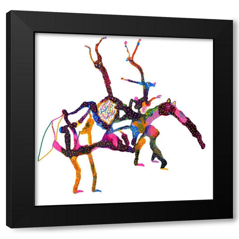 Anteater Snails Bunny Black Modern Wood Framed Art Print with Double Matting by Kwerki Studios