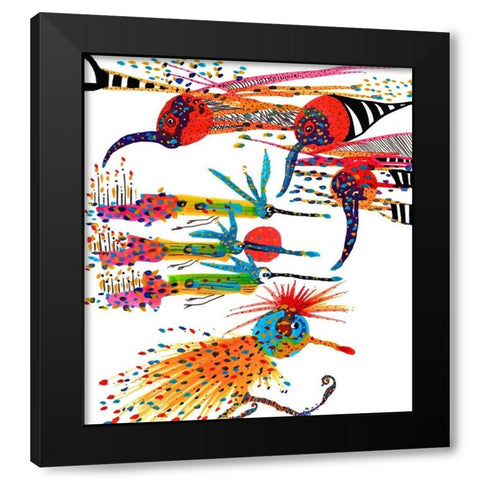 Coming And Going Black Modern Wood Framed Art Print with Double Matting by Kwerki Studios