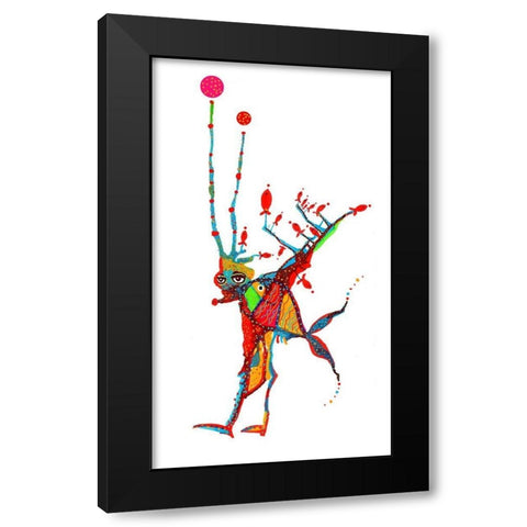 Fish Man Black Modern Wood Framed Art Print with Double Matting by Kwerki Studios