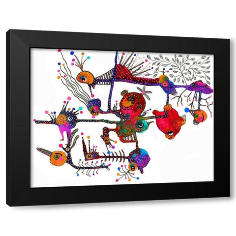 In A Maze Black Modern Wood Framed Art Print with Double Matting by Kwerki Studios