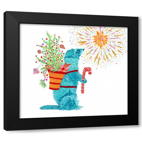 Fritz And The Star Black Modern Wood Framed Art Print with Double Matting by Kwerki Studios