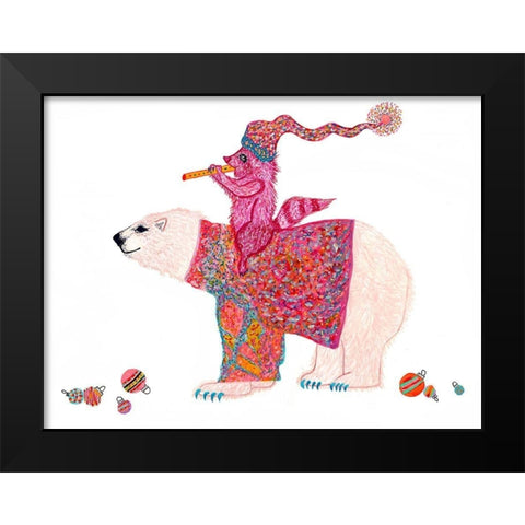 Mistelpaws And Snowpea Black Modern Wood Framed Art Print by Kwerki Studios