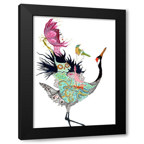 And So The Journey Begins Black Modern Wood Framed Art Print by Kwerki Studios