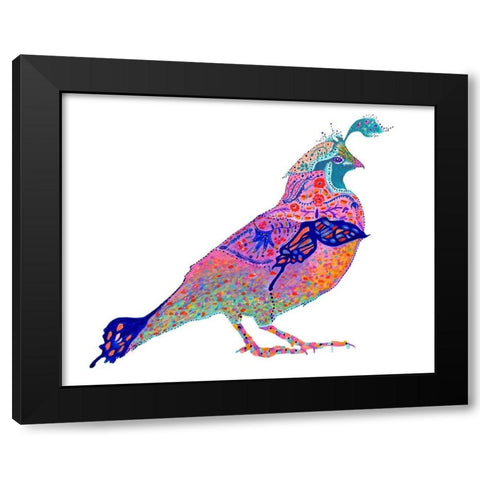 Butterfly Quail Black Modern Wood Framed Art Print with Double Matting by Kwerki Studios