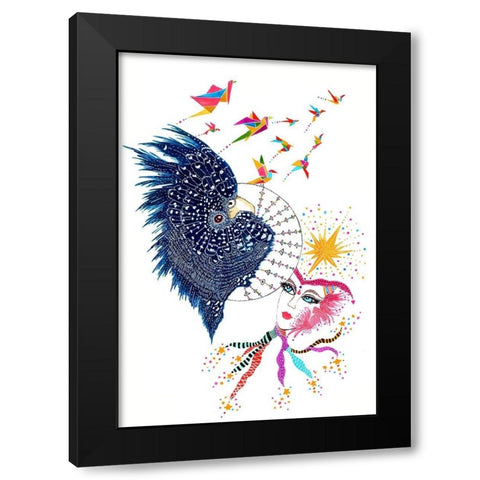 Dream On Black Modern Wood Framed Art Print by Kwerki Studios