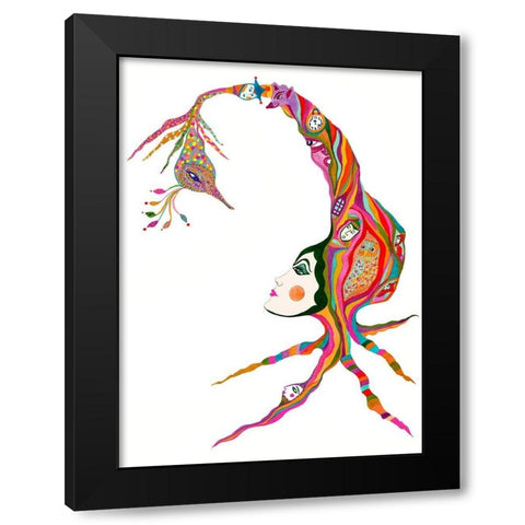 I See You Black Modern Wood Framed Art Print with Double Matting by Kwerki Studios