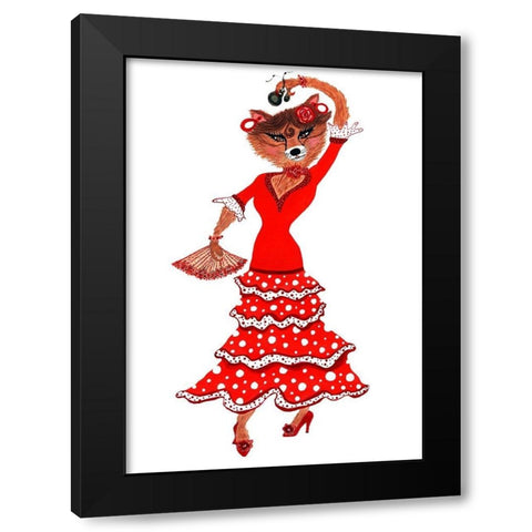 Isidora Black Modern Wood Framed Art Print with Double Matting by Kwerki Studios