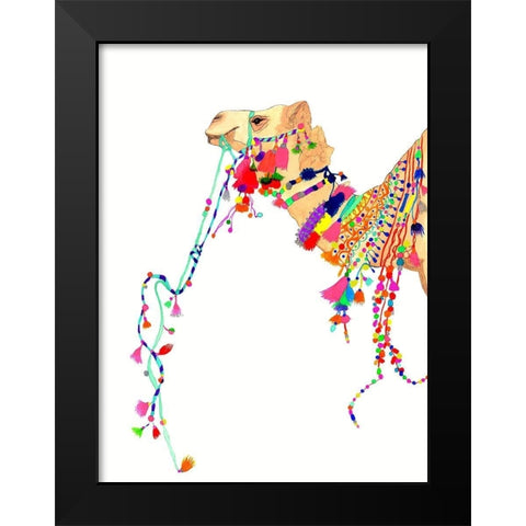 Khalifa Camel Black Modern Wood Framed Art Print by Kwerki Studios