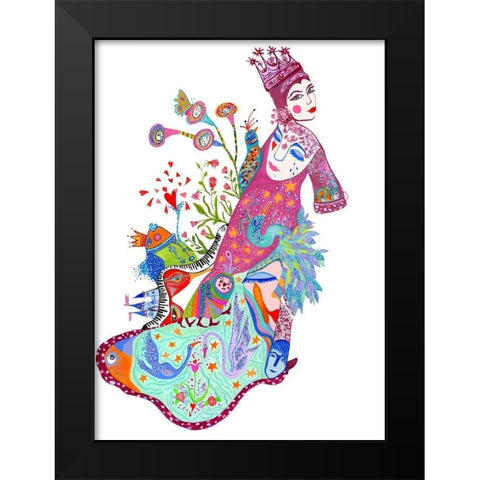 Queens Robe Black Modern Wood Framed Art Print by Kwerki Studios