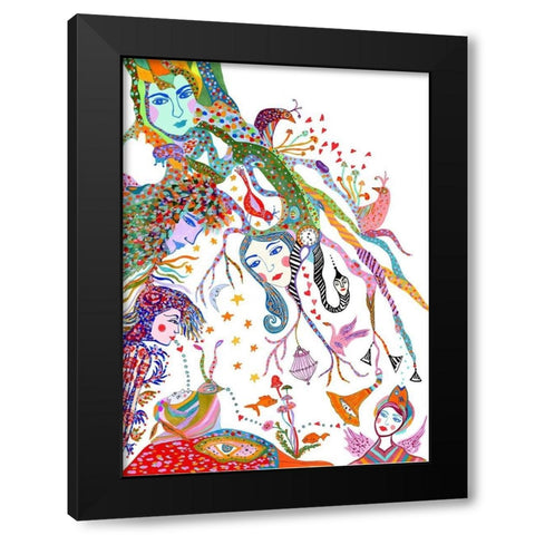 Tree Underworld Black Modern Wood Framed Art Print by Kwerki Studios