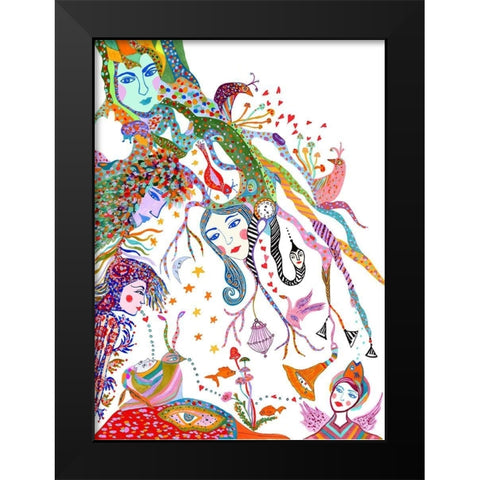Tree Underworld Black Modern Wood Framed Art Print by Kwerki Studios