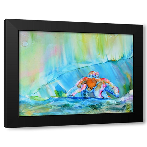 By the Light of Aurora Black Modern Wood Framed Art Print by Art by Leslie Franklin