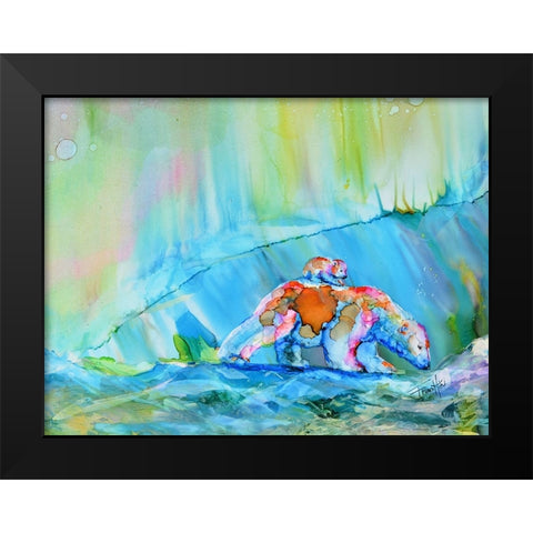 By the Light of Aurora Black Modern Wood Framed Art Print by Art by Leslie Franklin