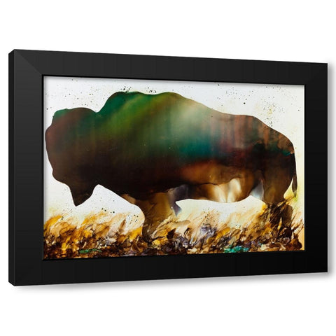 Roaming the Plains Black Modern Wood Framed Art Print with Double Matting by Art by Leslie Franklin