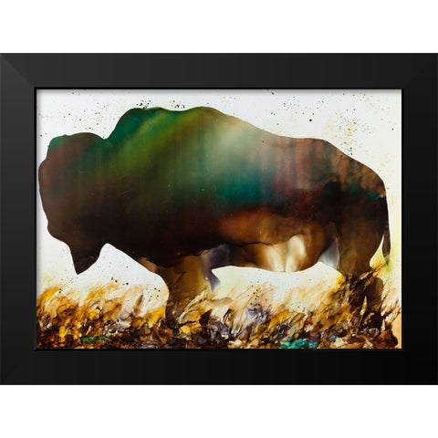 Roaming the Plains Black Modern Wood Framed Art Print by Art by Leslie Franklin