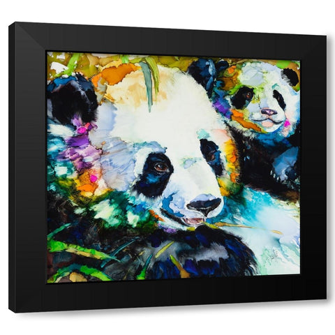 Me and My Mommy Black Modern Wood Framed Art Print by Art by Leslie Franklin