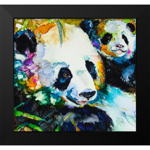 Me and My Mommy Black Modern Wood Framed Art Print by Art by Leslie Franklin