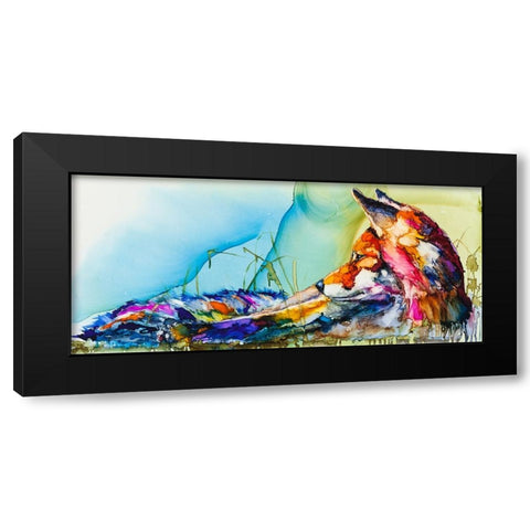 Thinking Outside the Fox Black Modern Wood Framed Art Print with Double Matting by Art by Leslie Franklin