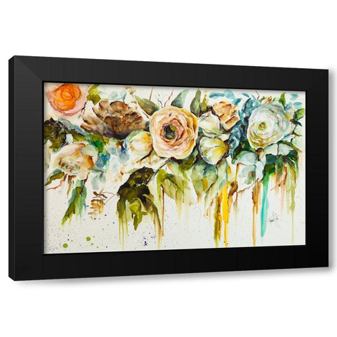 Zen Garden Black Modern Wood Framed Art Print by Art by Leslie Franklin