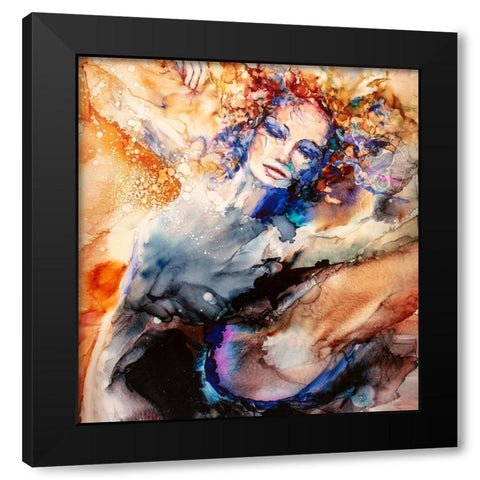 Fancy Free Black Modern Wood Framed Art Print by Art by Leslie Franklin