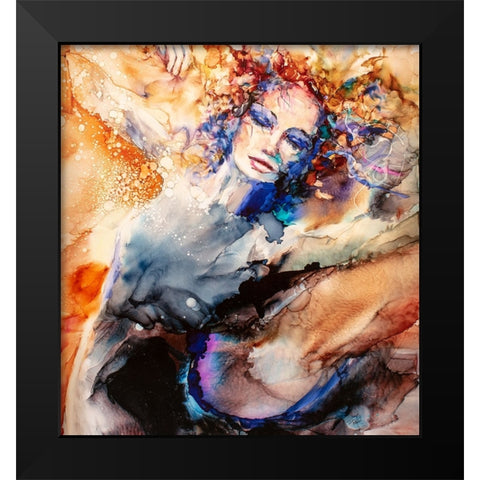 Fancy Free Black Modern Wood Framed Art Print by Art by Leslie Franklin