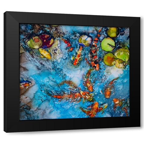 Findango Black Modern Wood Framed Art Print by Art by Leslie Franklin