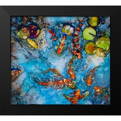 Findango Black Modern Wood Framed Art Print by Art by Leslie Franklin