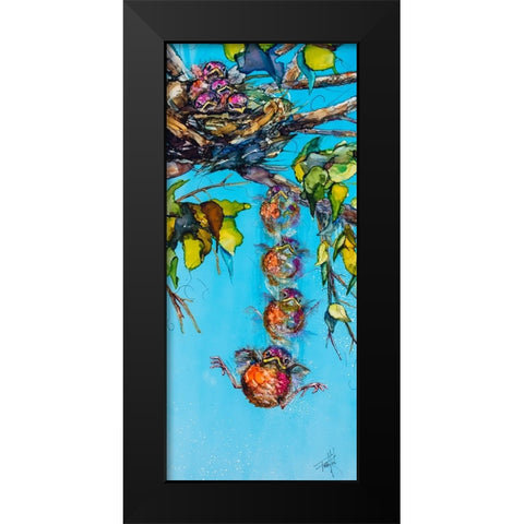 Oh Fine, Ill Go First Black Modern Wood Framed Art Print by Art by Leslie Franklin