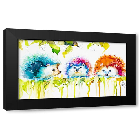 Sharing the Hedge Black Modern Wood Framed Art Print with Double Matting by Art by Leslie Franklin