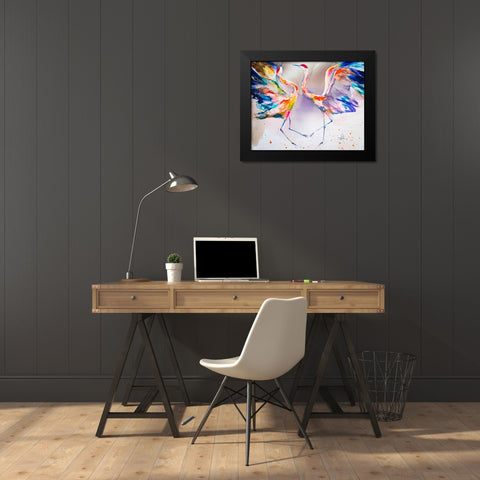 The Dating Crane Black Modern Wood Framed Art Print by Art by Leslie Franklin